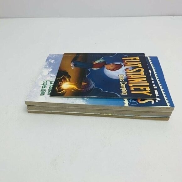 Lot Of 4 Flat Stanley Books Jeff Brown Goes Camping Christmas Adventure 4 14 - Picture 6 of 7